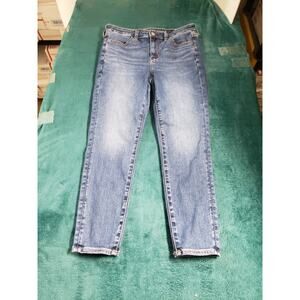 American Eagle Jeans Size 8 Extra Short Womens Blue Stretch High Rise Jegging